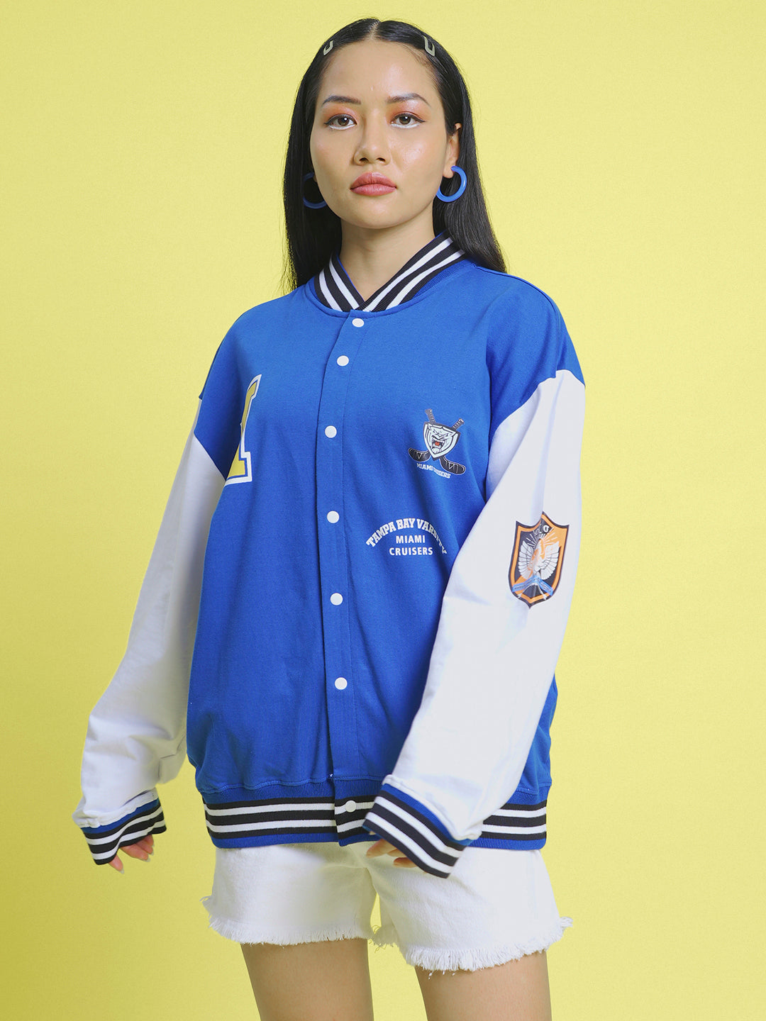 Unisex Varsity Knitted Bomber Jacket