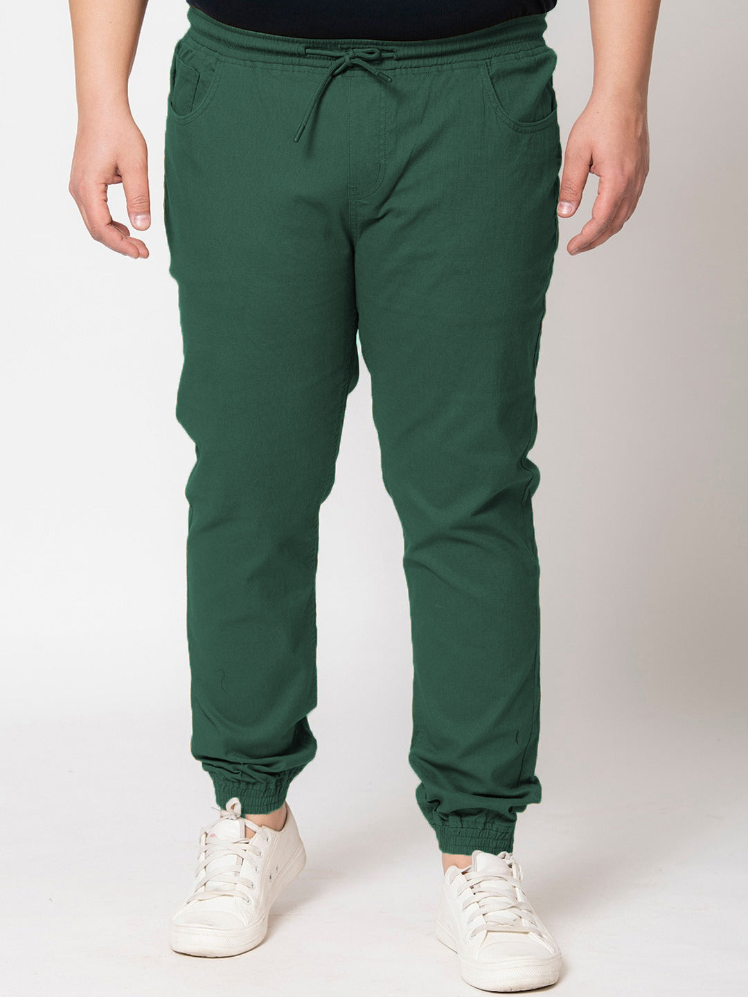 Men Green Regular Fit Solid Casual Jogger