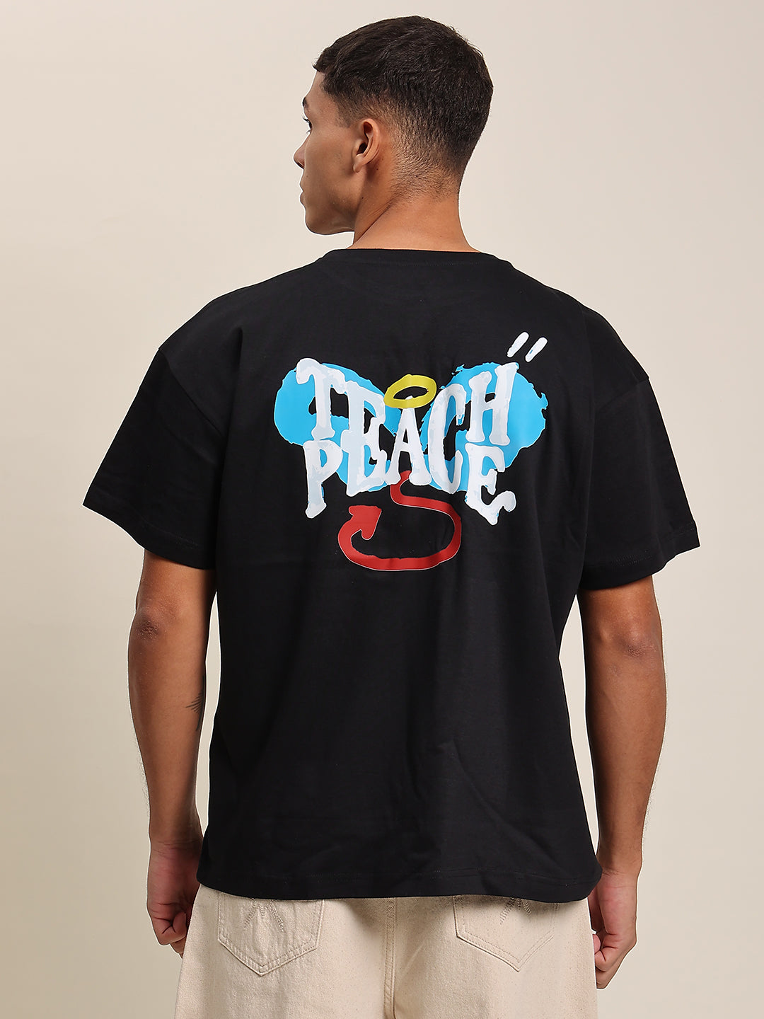 Men-Peace-Graphic-Oversized-T-shirt