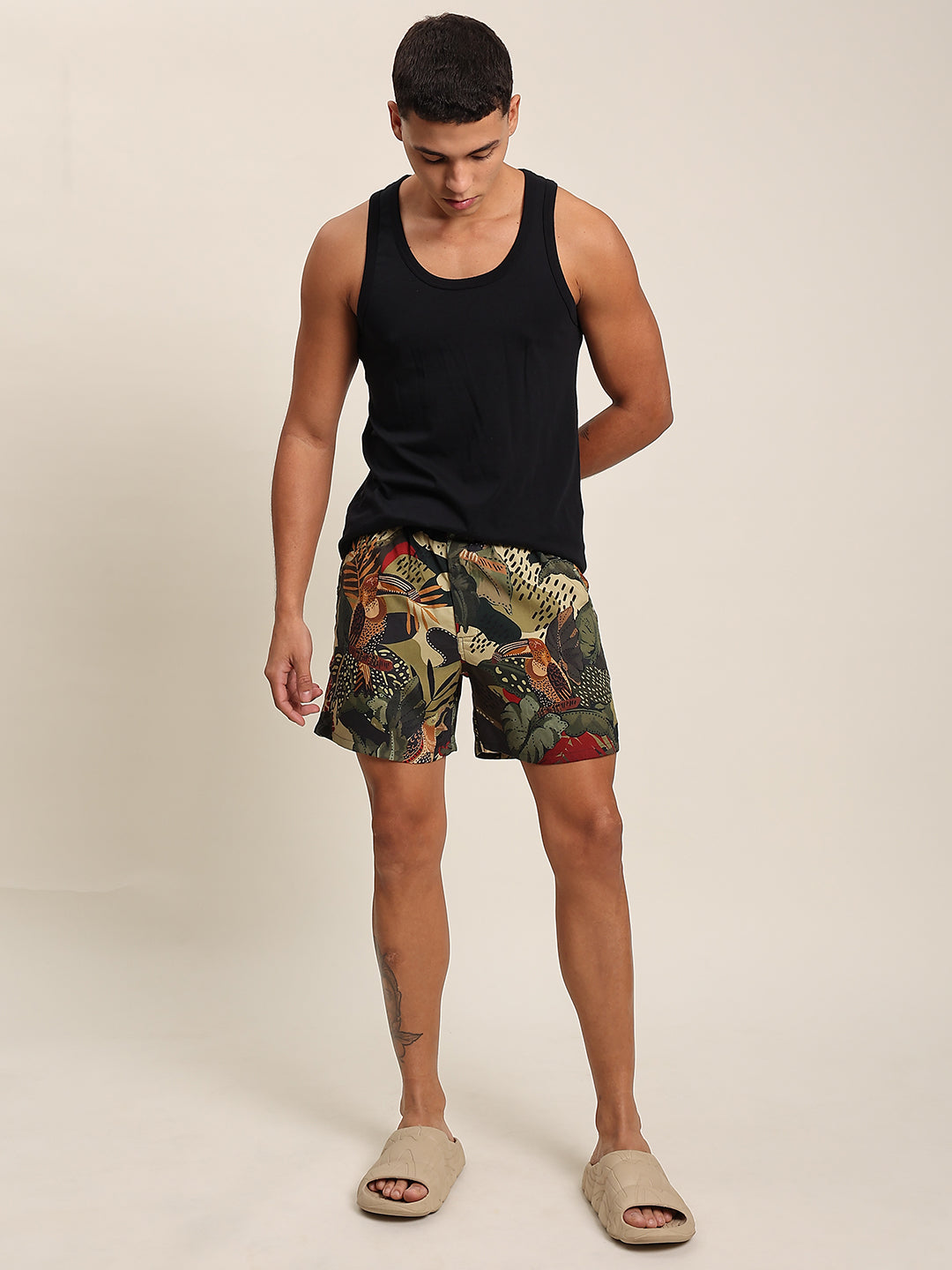 Men Green Printed Boxer Shorts