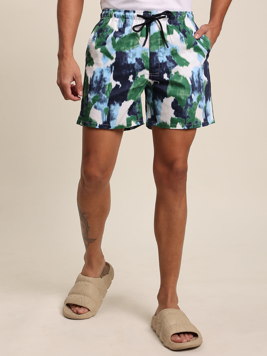 Men Blue/Green Printed Boxer Shorts