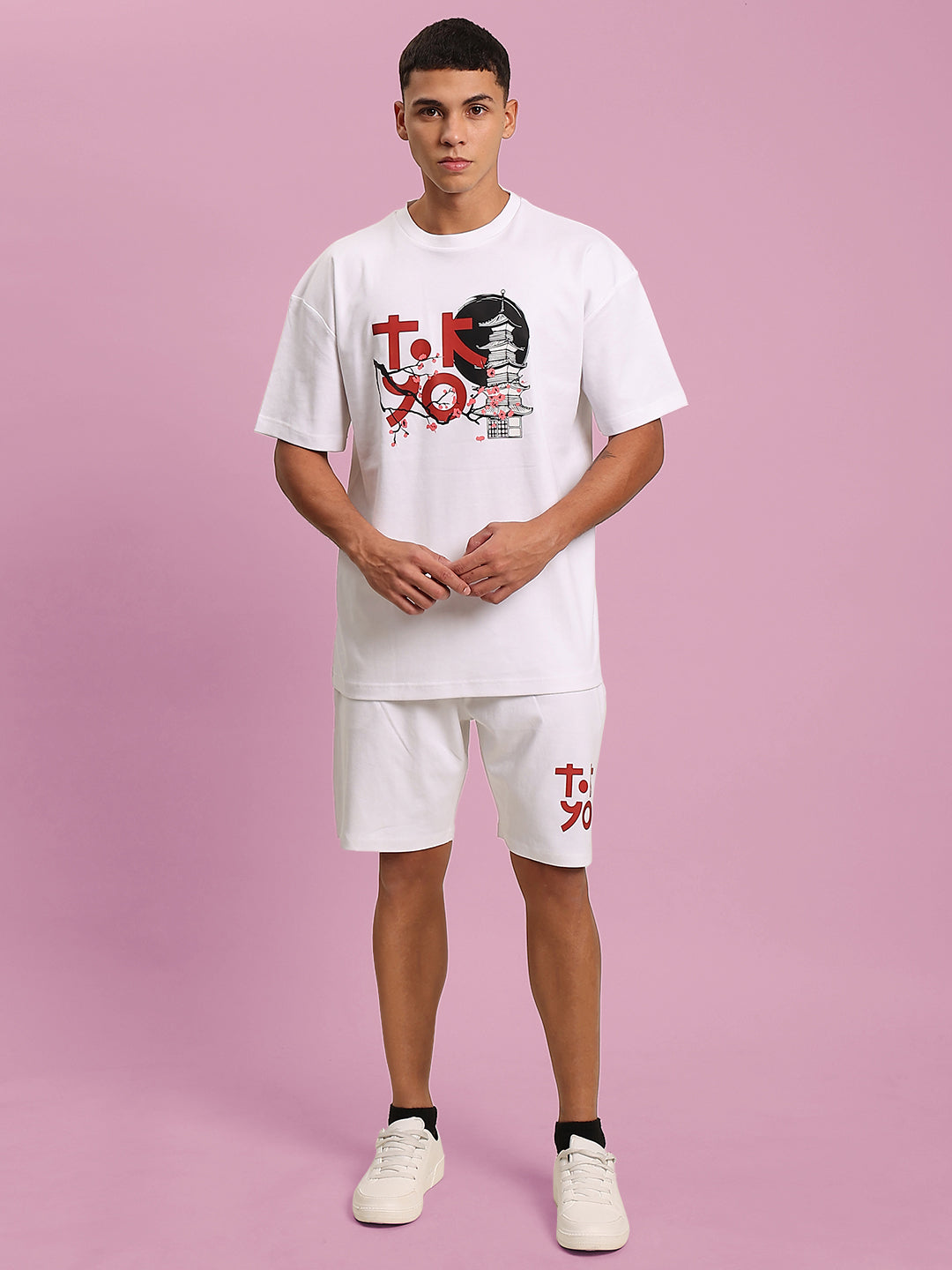 Men Tokyo Graphic Oversized T Shirt