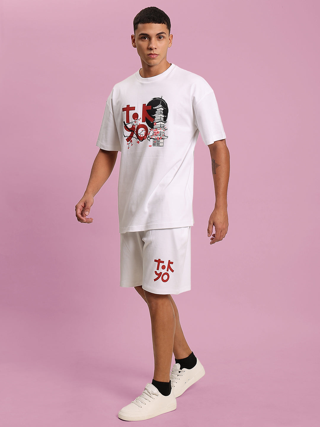 Men Tokyo Graphic Oversized T Shirt