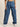 Women Blue Relax Fit Boujee Gang Pring Cargo Jeans