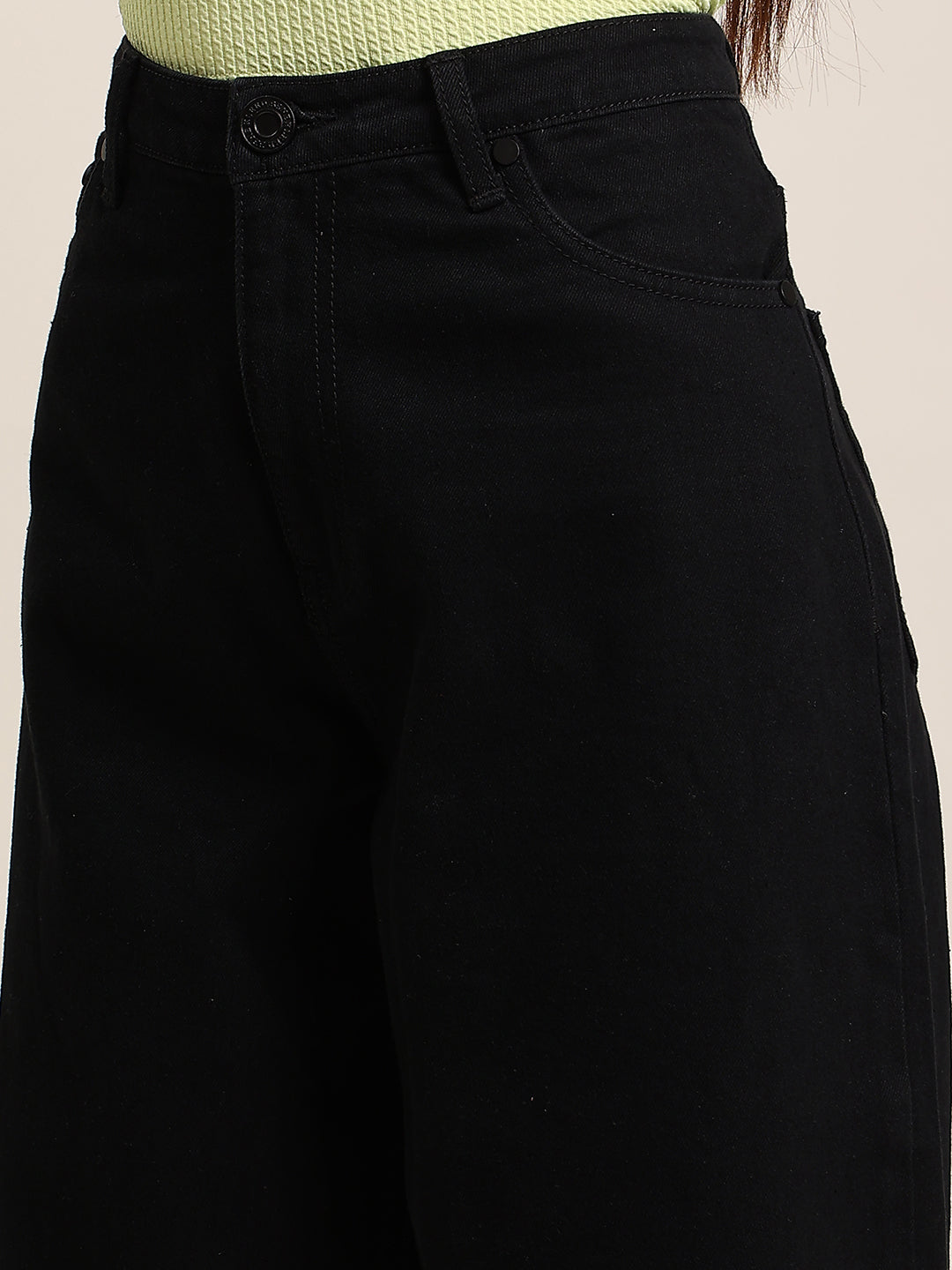 Women Black High Rise Baggy Fit Jeans