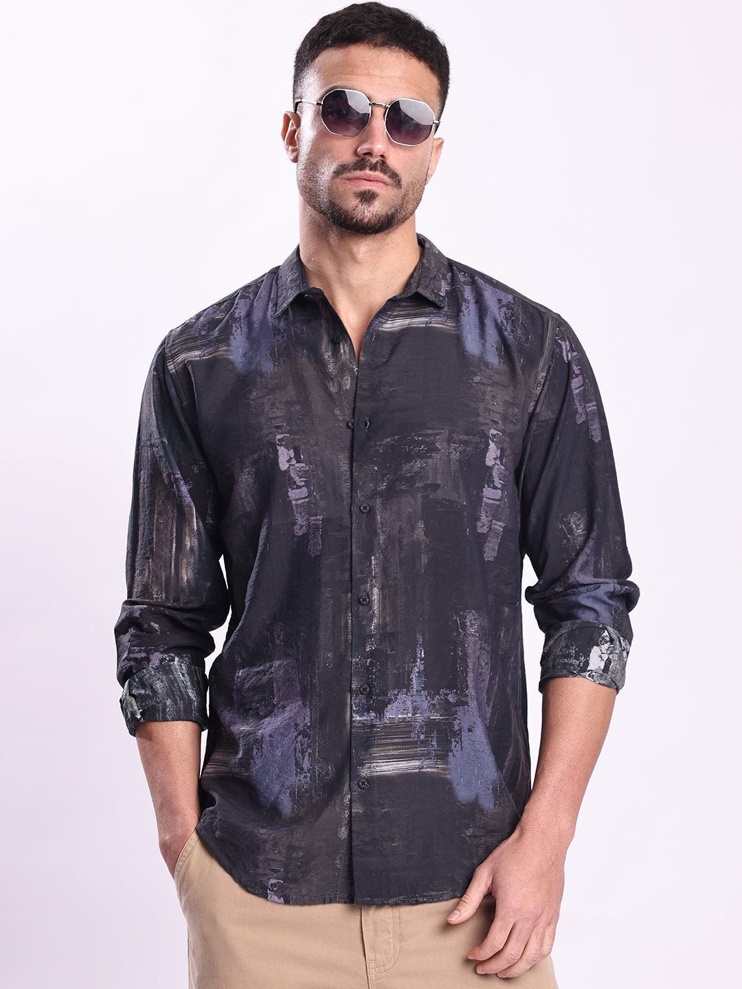 Men Abrstact Print Casual Shirt