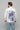 Men White Detachable Back Print Panel Denim Jacket
