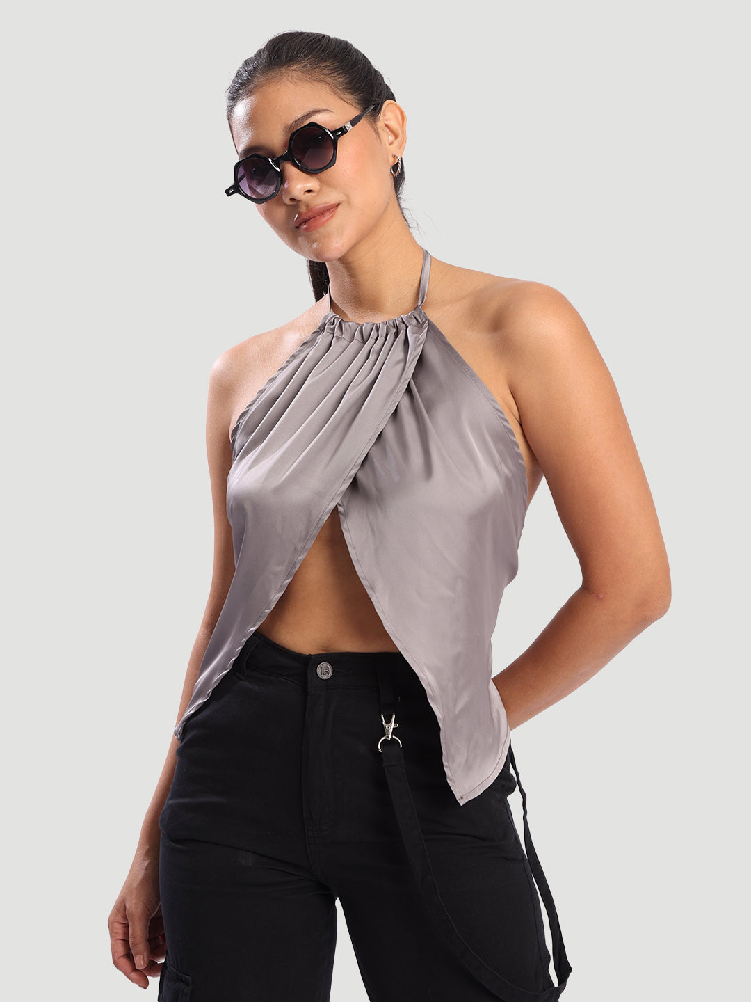 Women Adjustable cross halter neck adjustable top