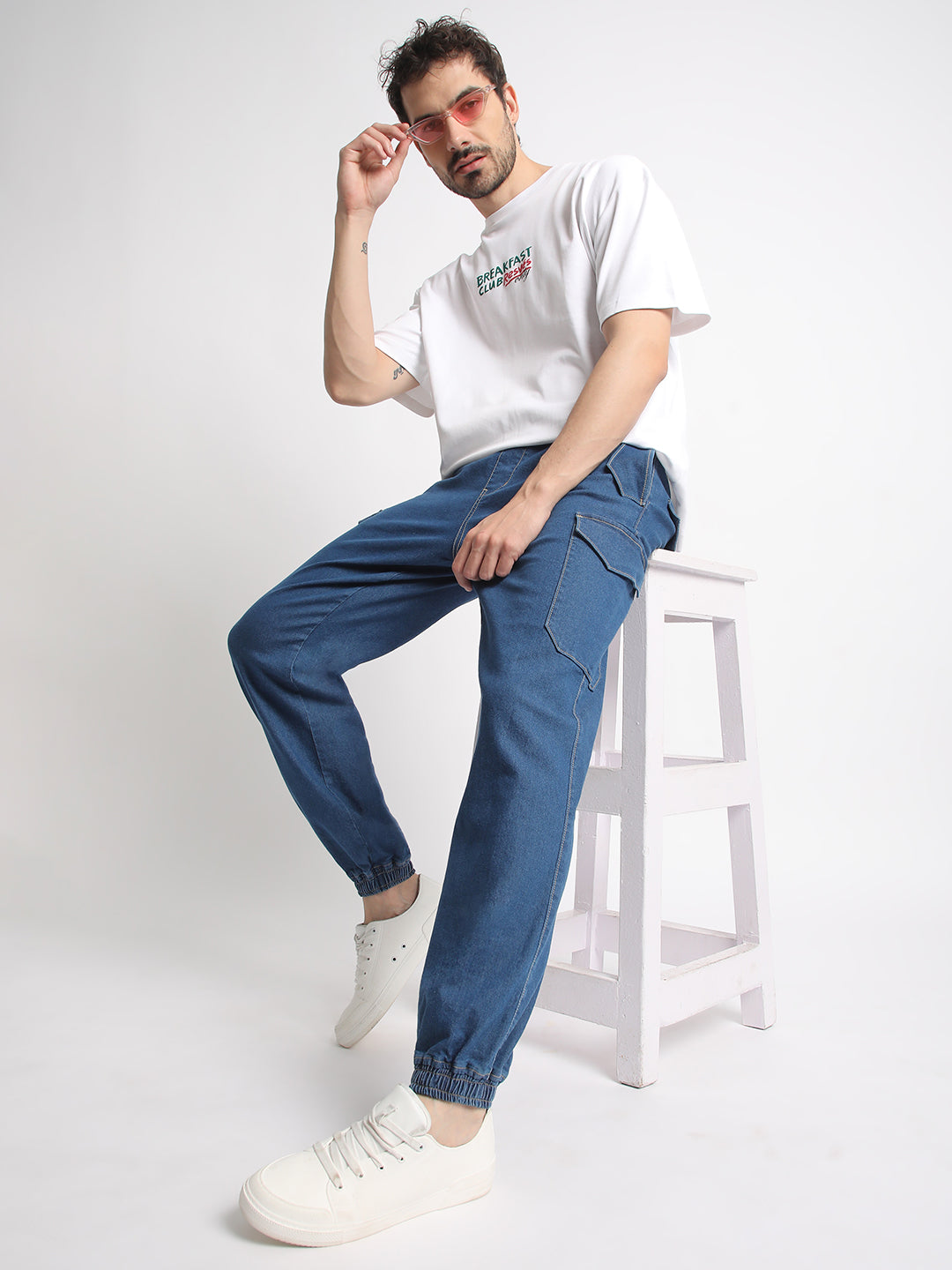 Men's Relaxed Blue Trousers