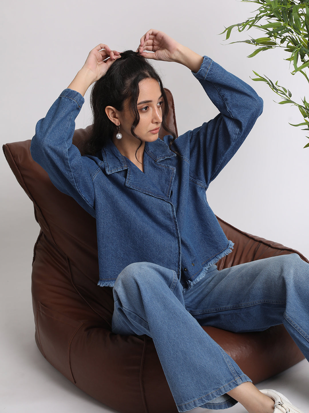 women Relaxed Blue jacket