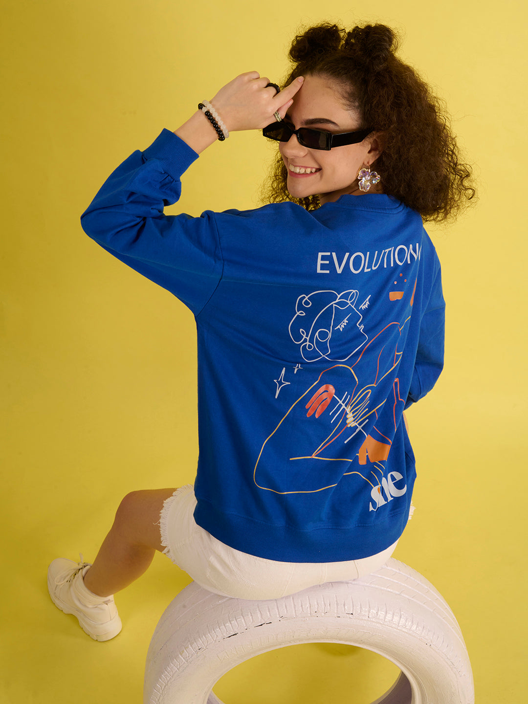 Women's Over Size Royal Blue Sweatshirt