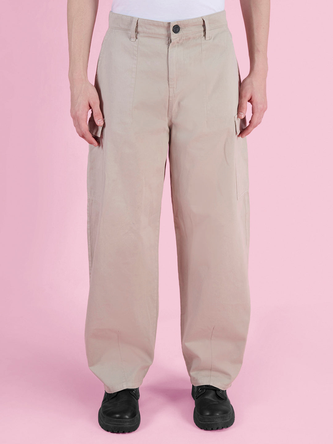 MEN-LOOSE BALLOON FIT COTTON CARGO TROUSERS