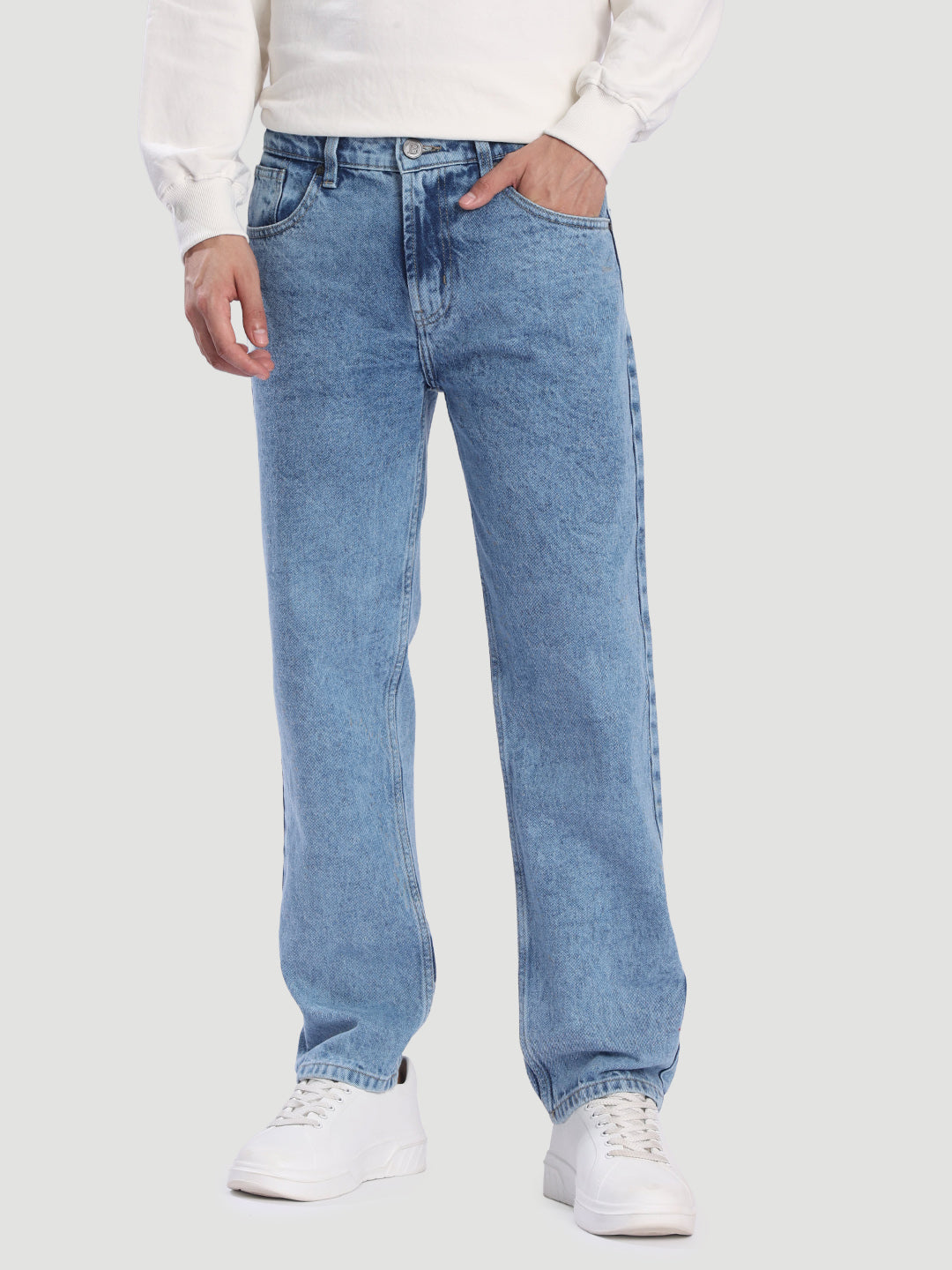 Men Relax Fit Jeans Fashion Wash