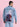 Men Blue Detachable Back Print Panel Denim Jacket