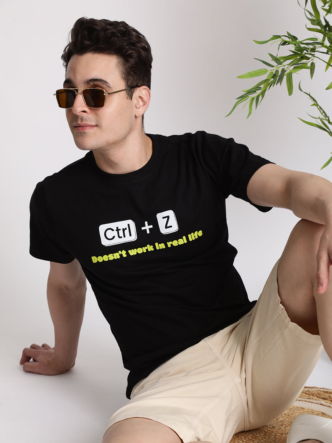 Men 'Ctrl Z' Typography Printed Tshirt