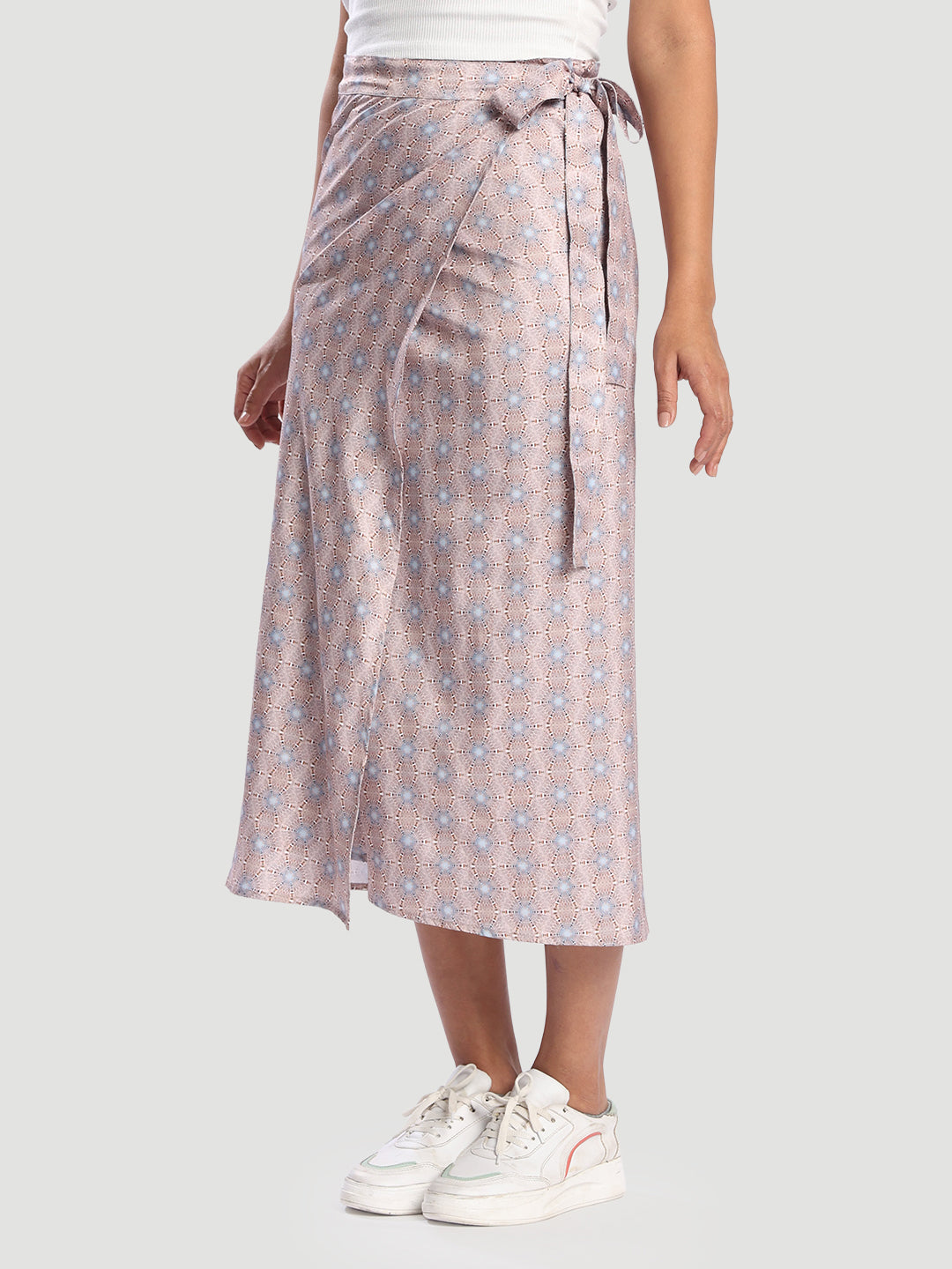 Women Printed Wrap-Around Maxi Skirt