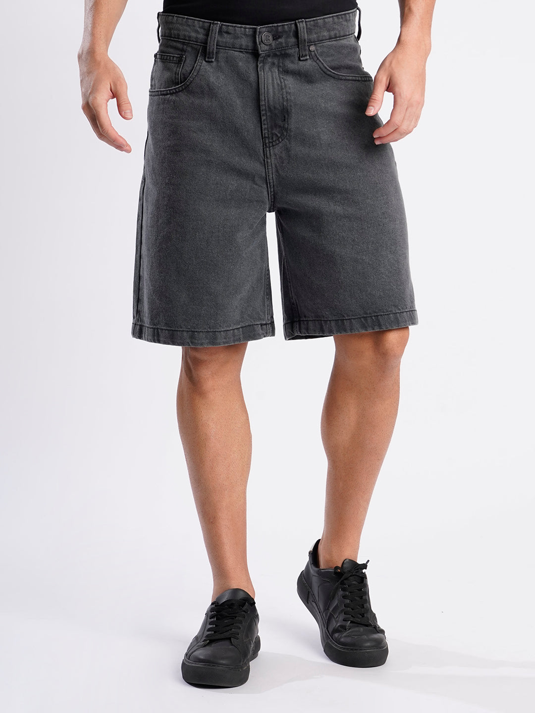 Men Charcoal Grey Relaxed Fit Denim Jeans