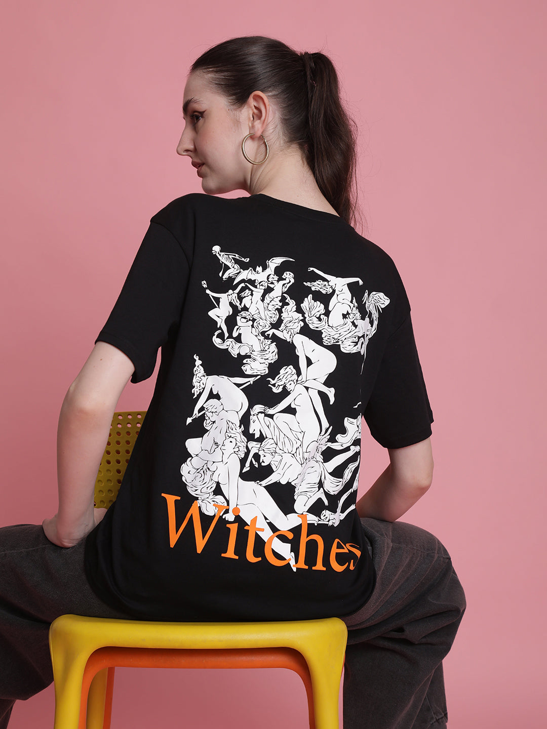 Women's Black Graphic printed Tshirt