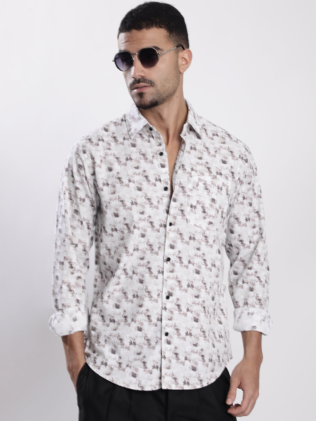 Men Multi Colour Floral Print Shirt