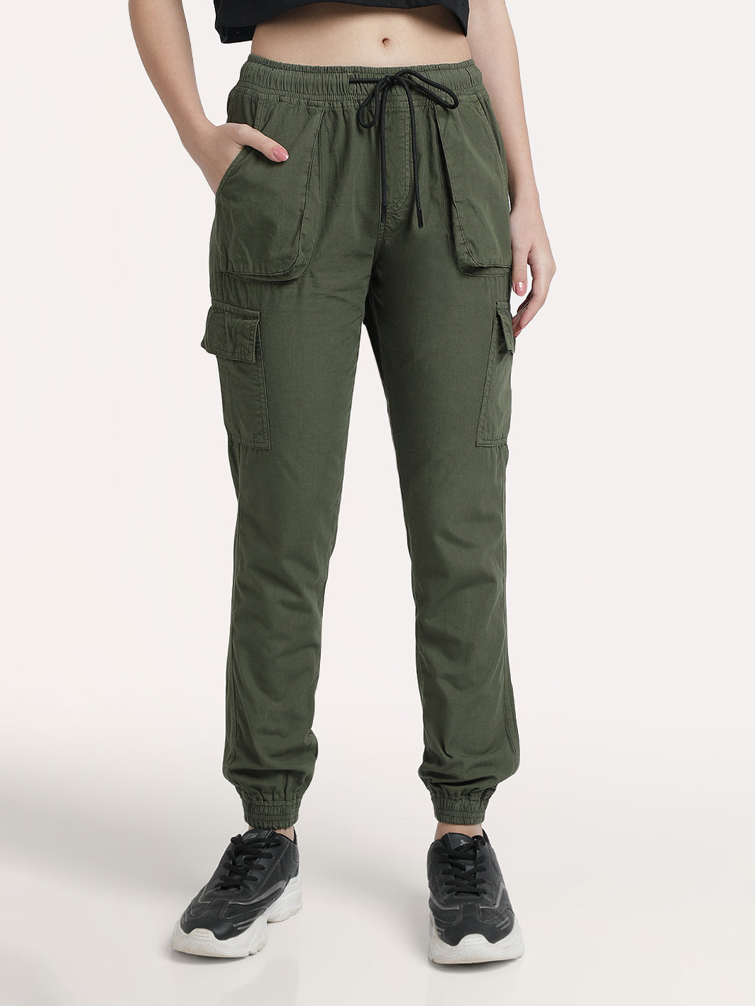 Women's Over Dyed Baggy Pocket Cargo jogger with peach Finish