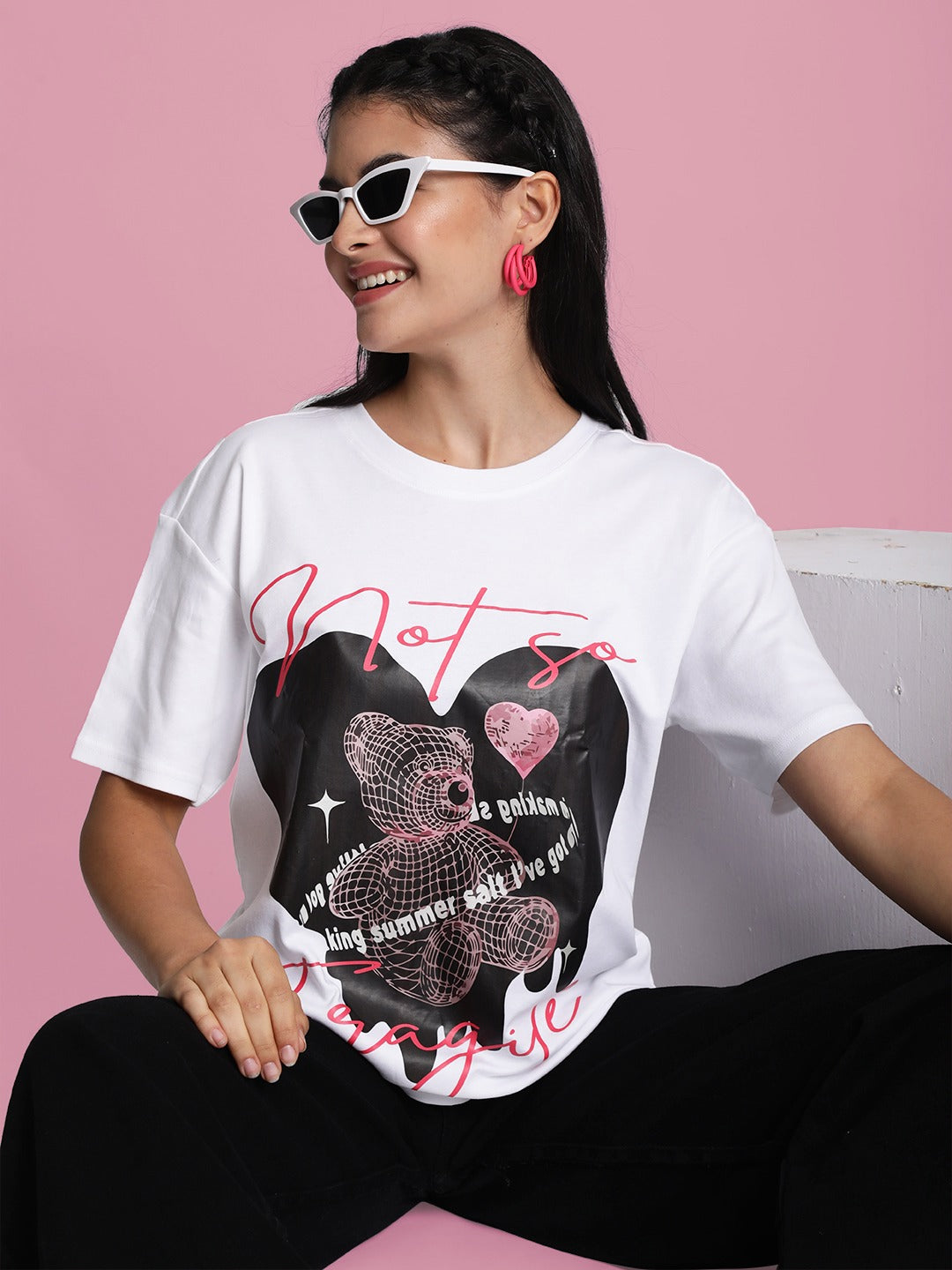 Women 'Not So Fragile' Graphic Printed Oversize T-Shirt