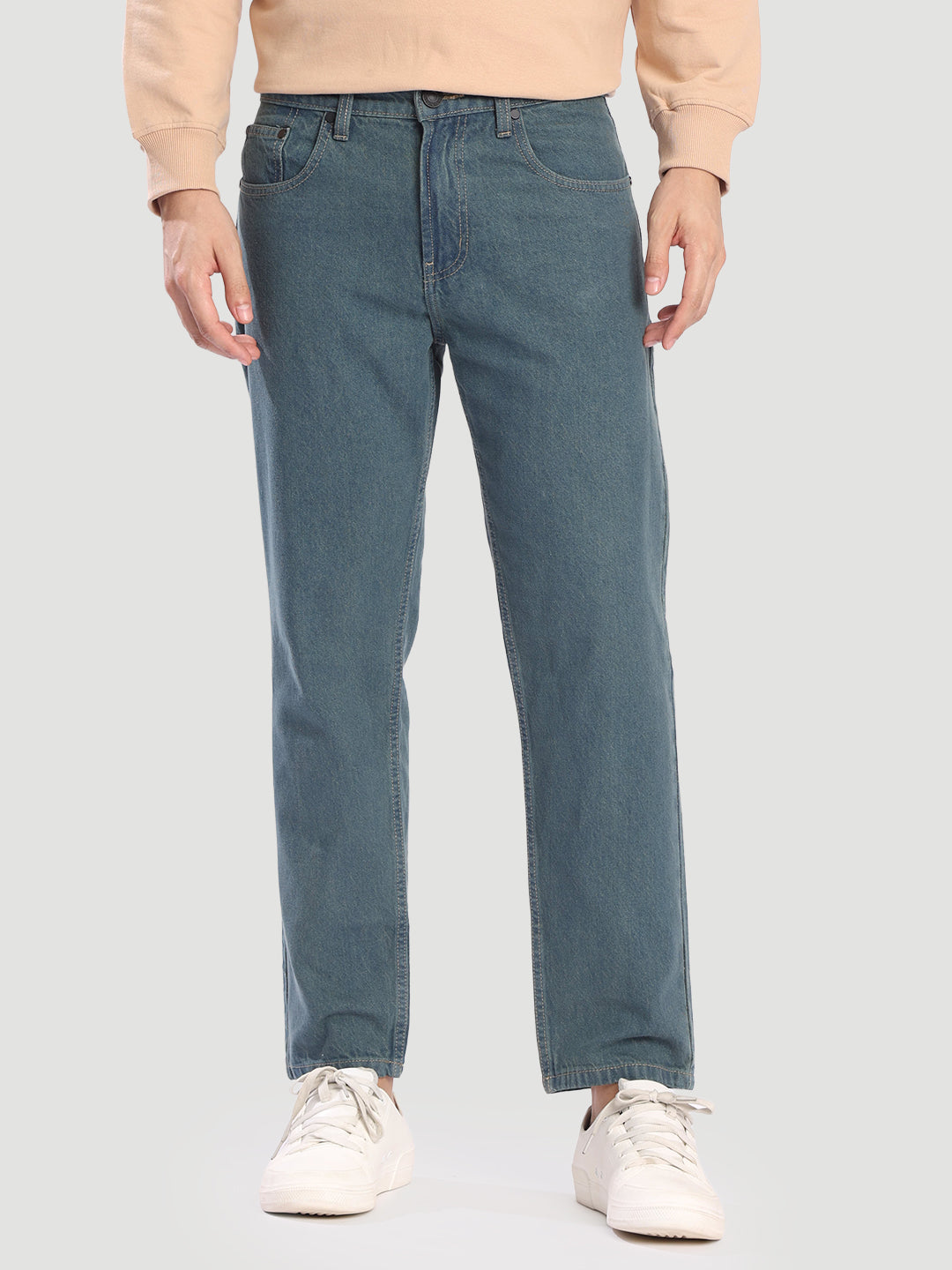 Men Blue Tinted Regular Fit Jeans