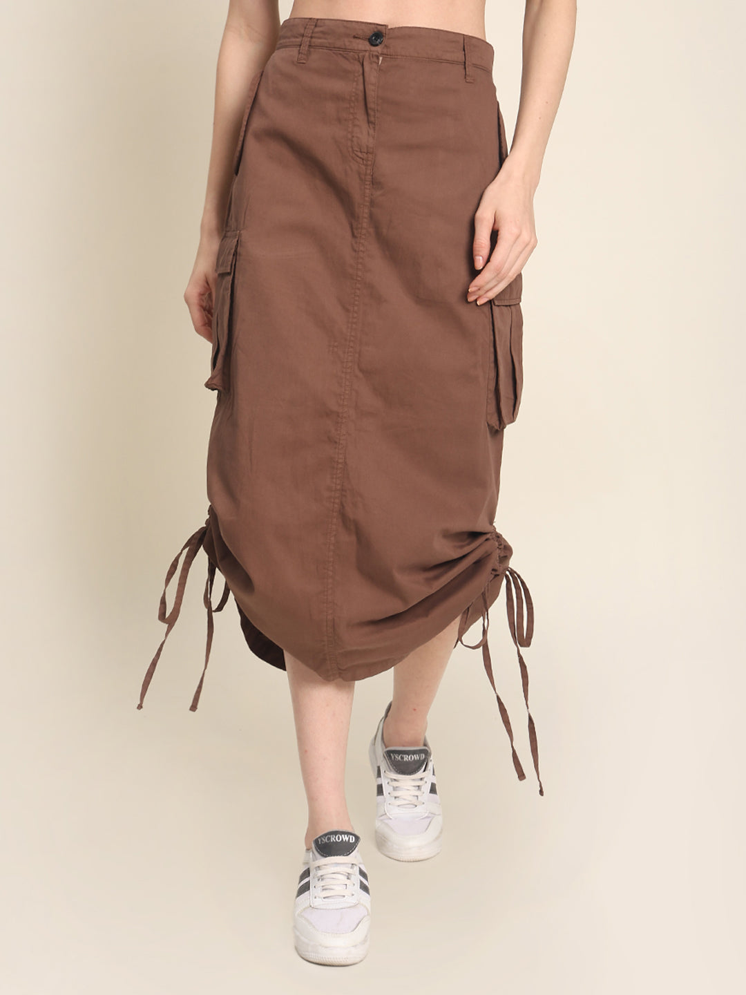 Women Parachute Fit Coffee Liquer Skirts