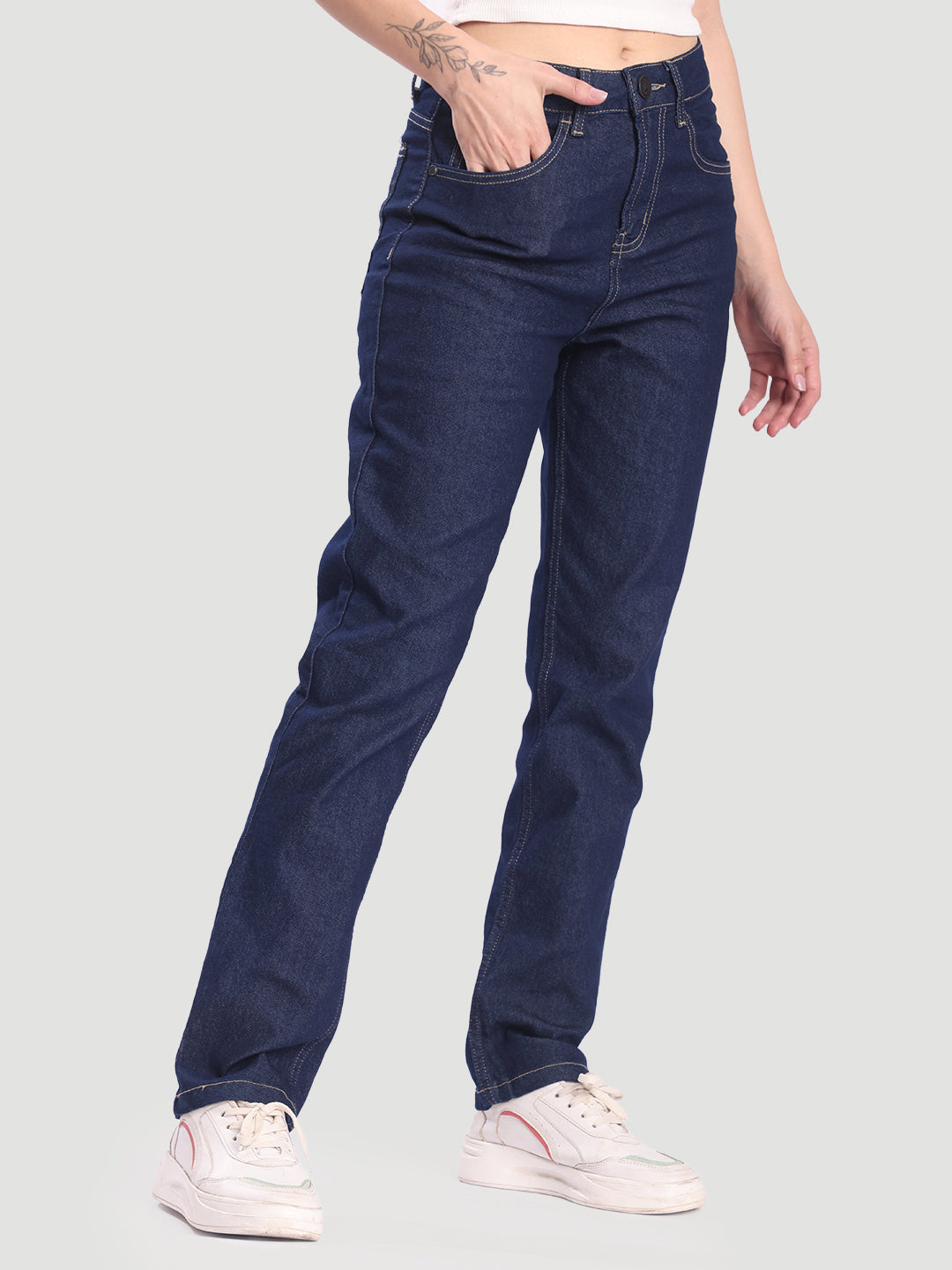 Women Navy Stretchable Slim Fit Jeans