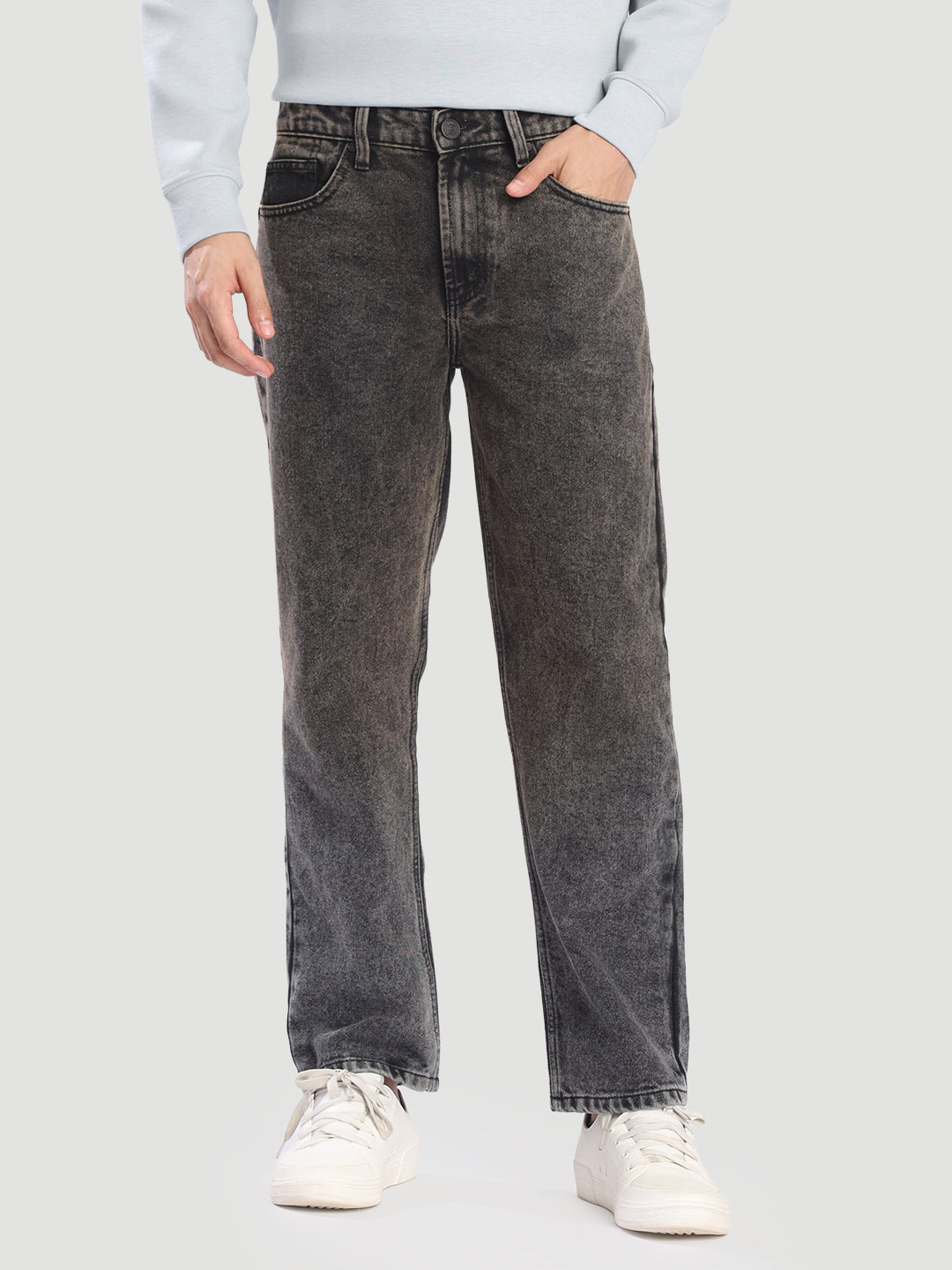 Men relax Fit brown tinted Charcoal jeans