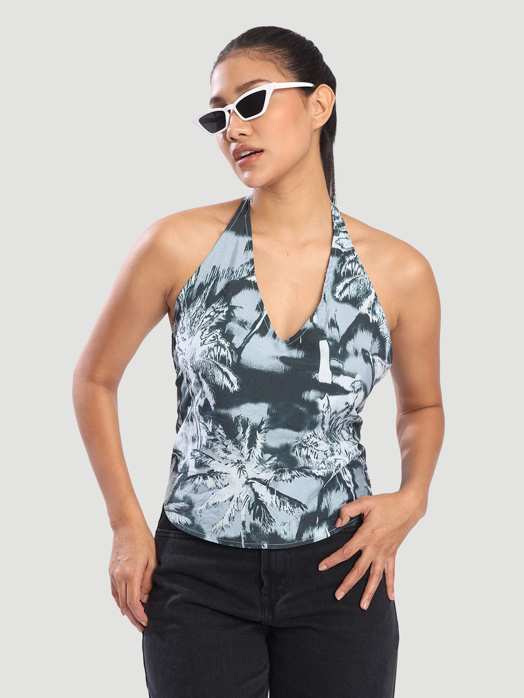 Women Halter neck tie up adjustable top