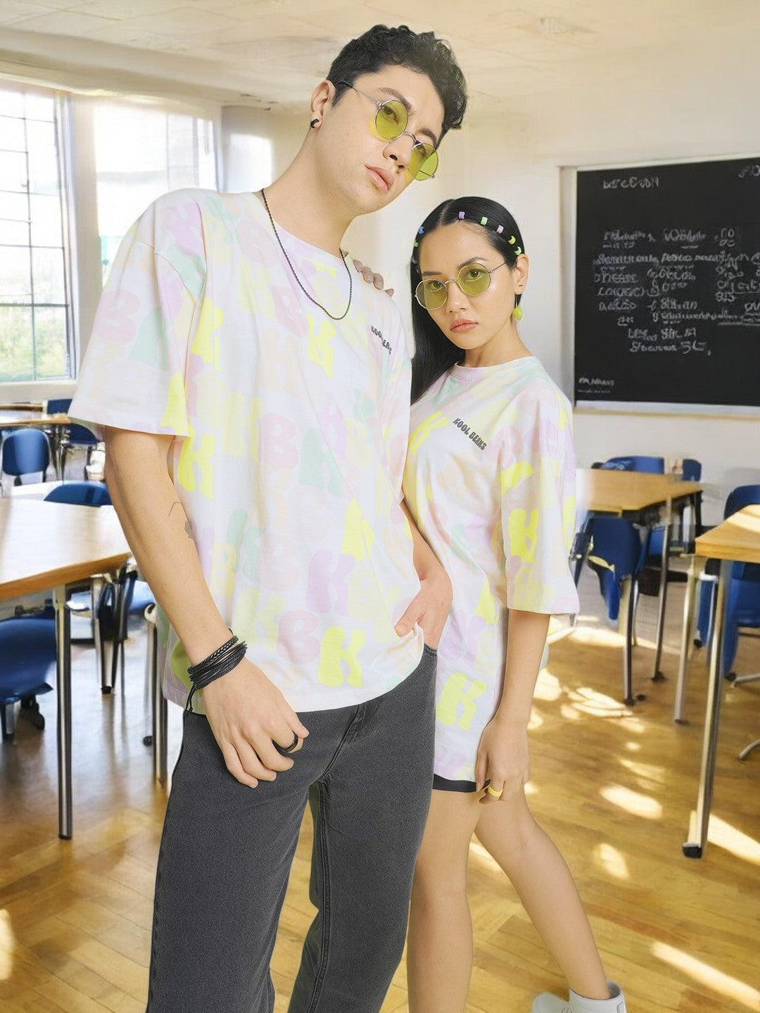 Unisex All Over Multicolor Print Oversized T Shirt