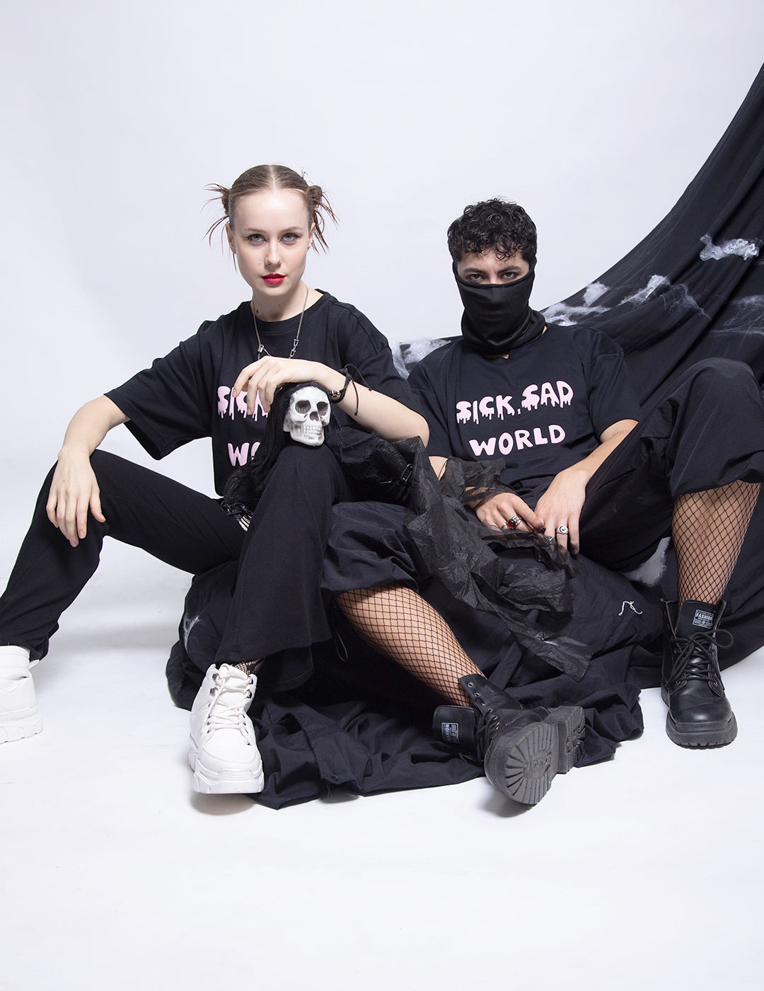 Unisex Oversize Fit  Black Sick Sad World T Shirt