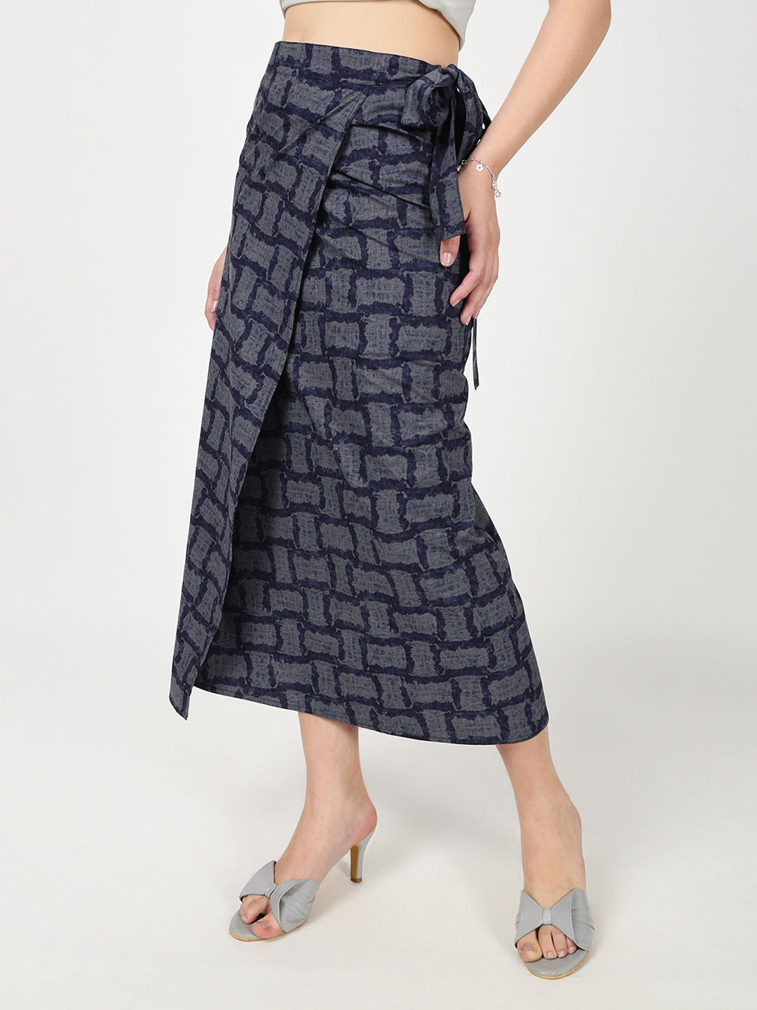 Women Printed Wrap-Around Maxi Skirt