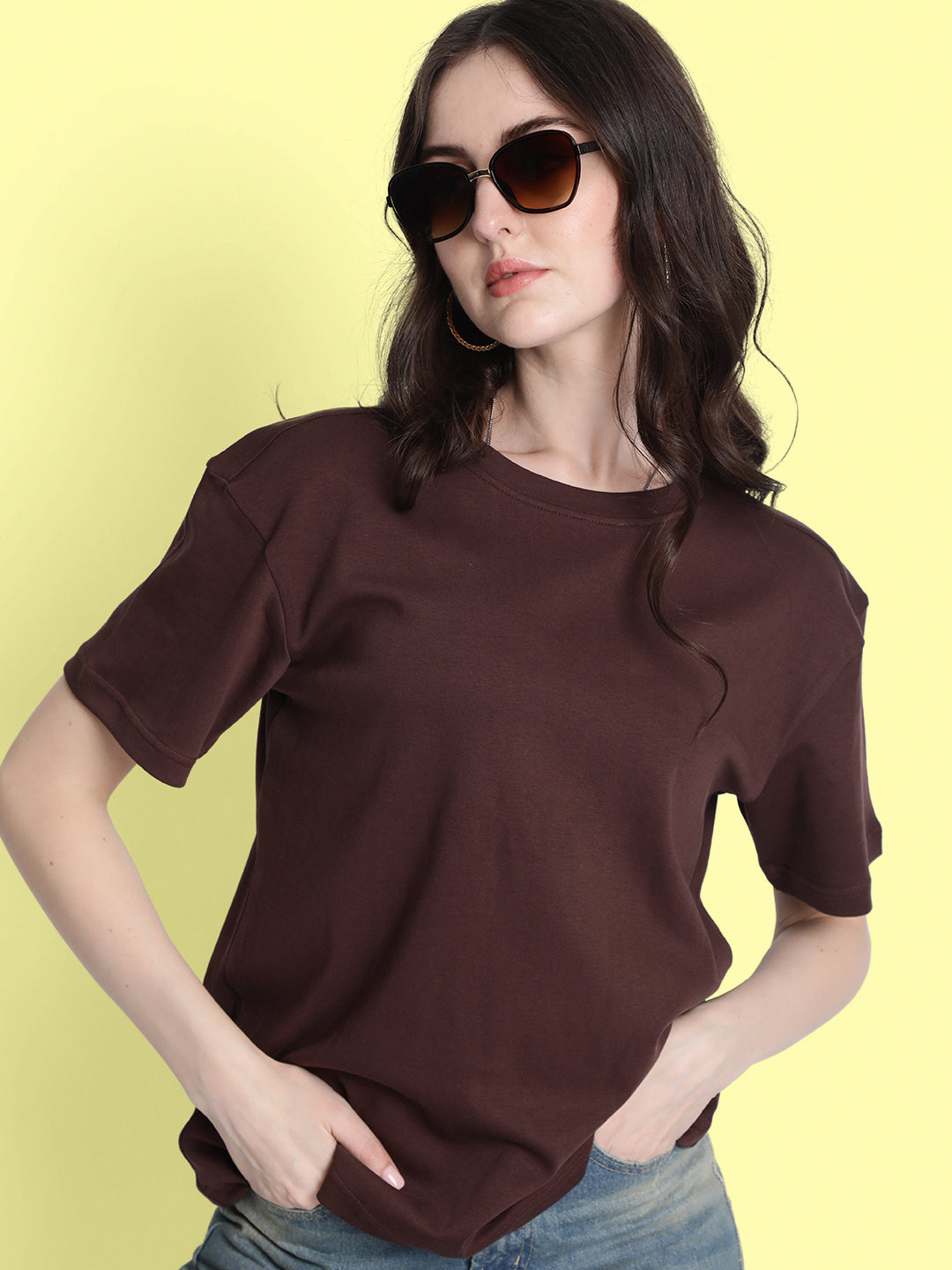 Women Brown Oversized T-shirt