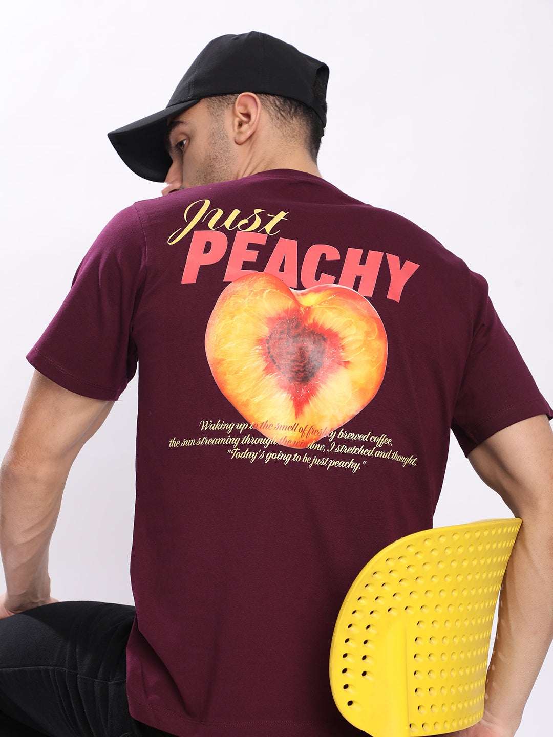 Men Burgundy Graphic Print T-shirt