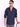 Men Blue Cotton linen Spread collar Shirt