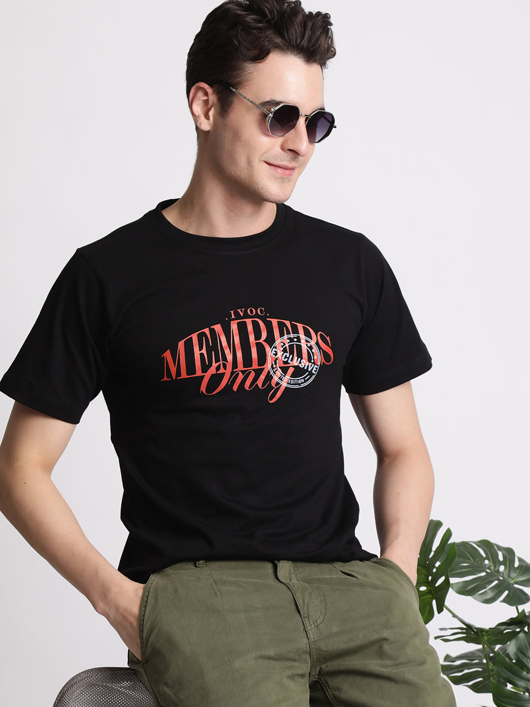 Men 'Member Only' Typography Tshirt