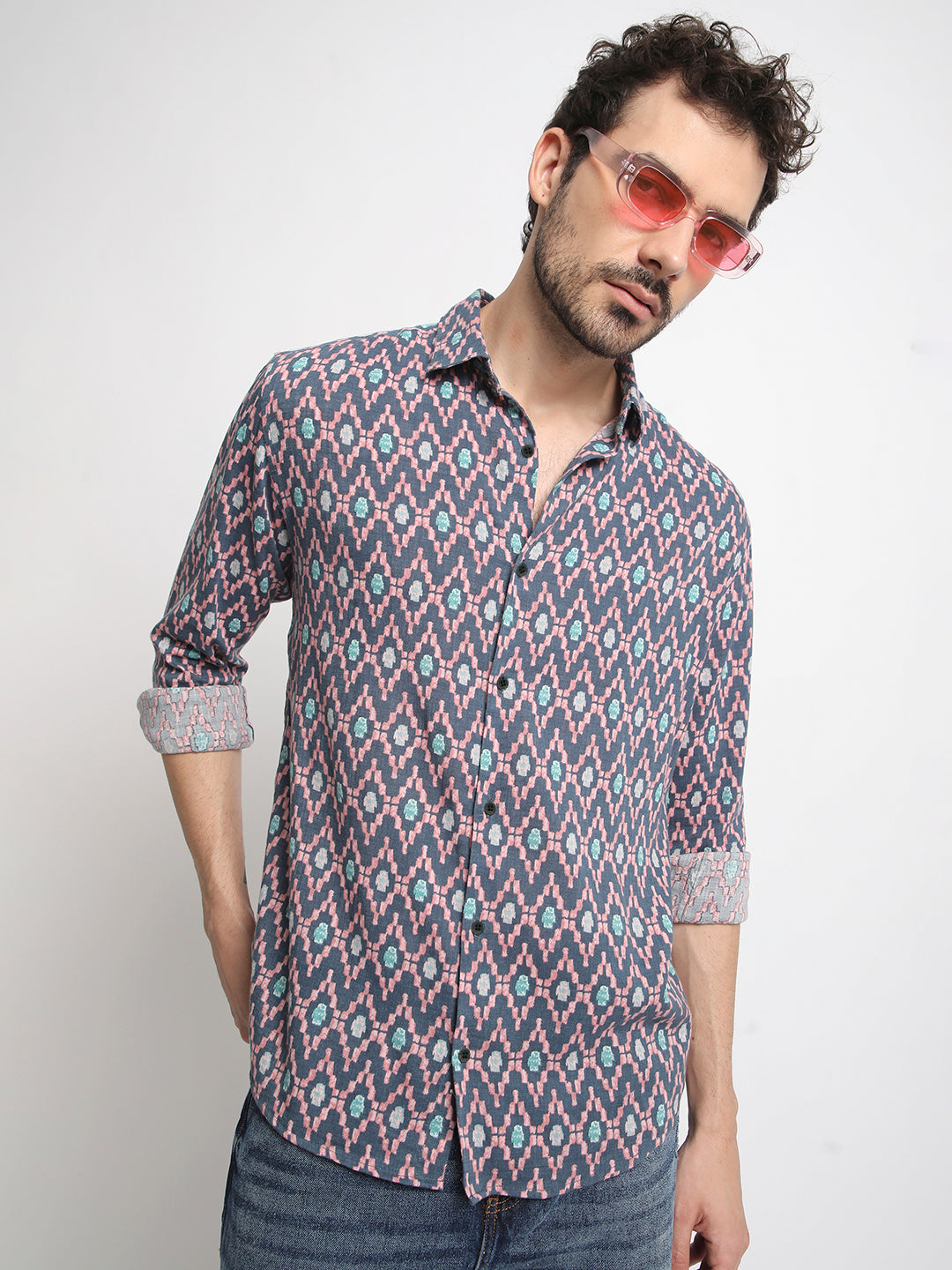 Men Classic Opaque Printed Casual Shirt