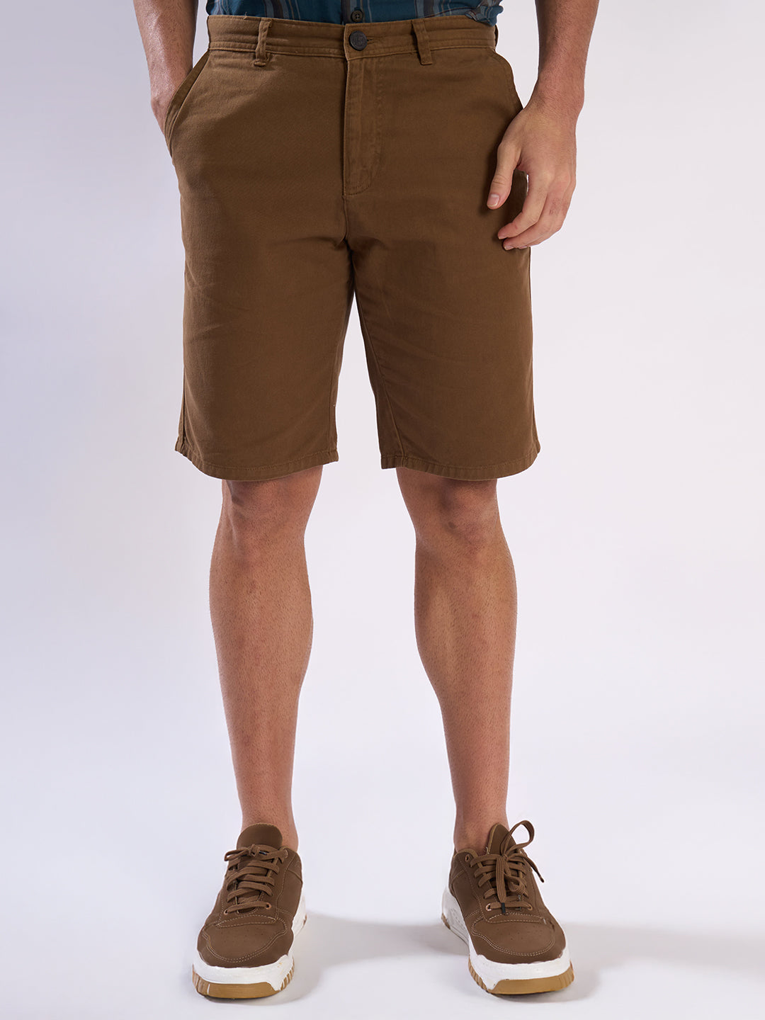 Men Brown Slim Fit Chinos Shorts