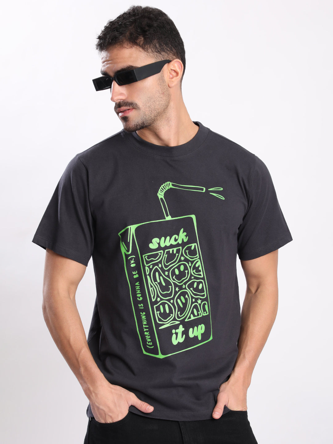 Men Grey Graphic Print T-shirt