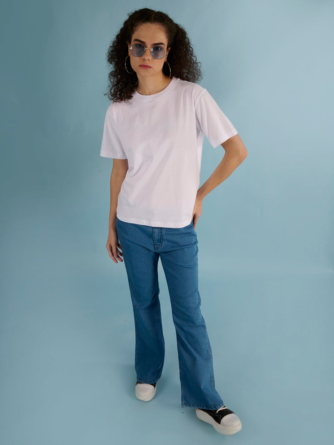 Women Regular Fit White T-Shirts