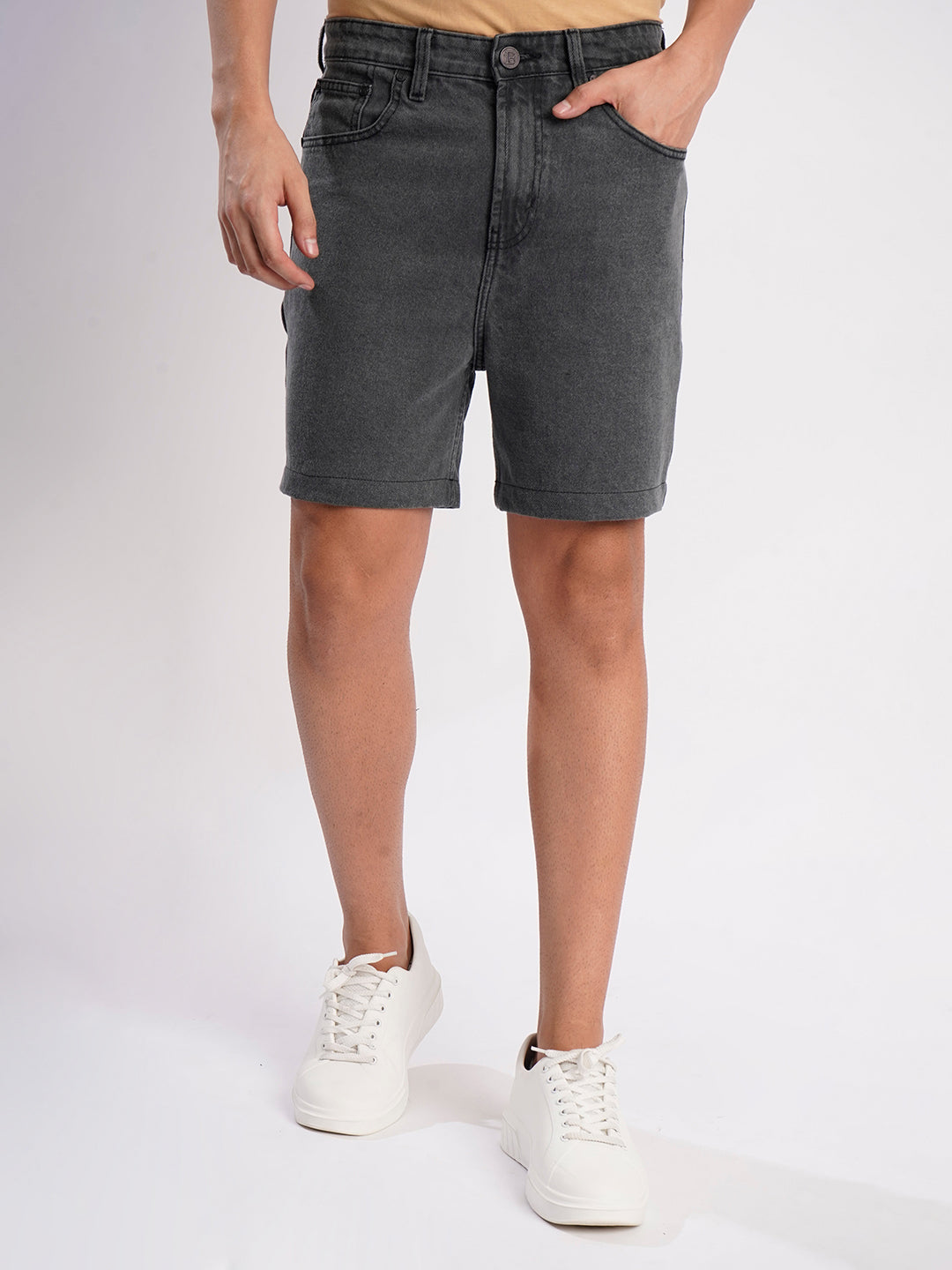 Men Charcoal Grey Regulared Fit Denim Jeans