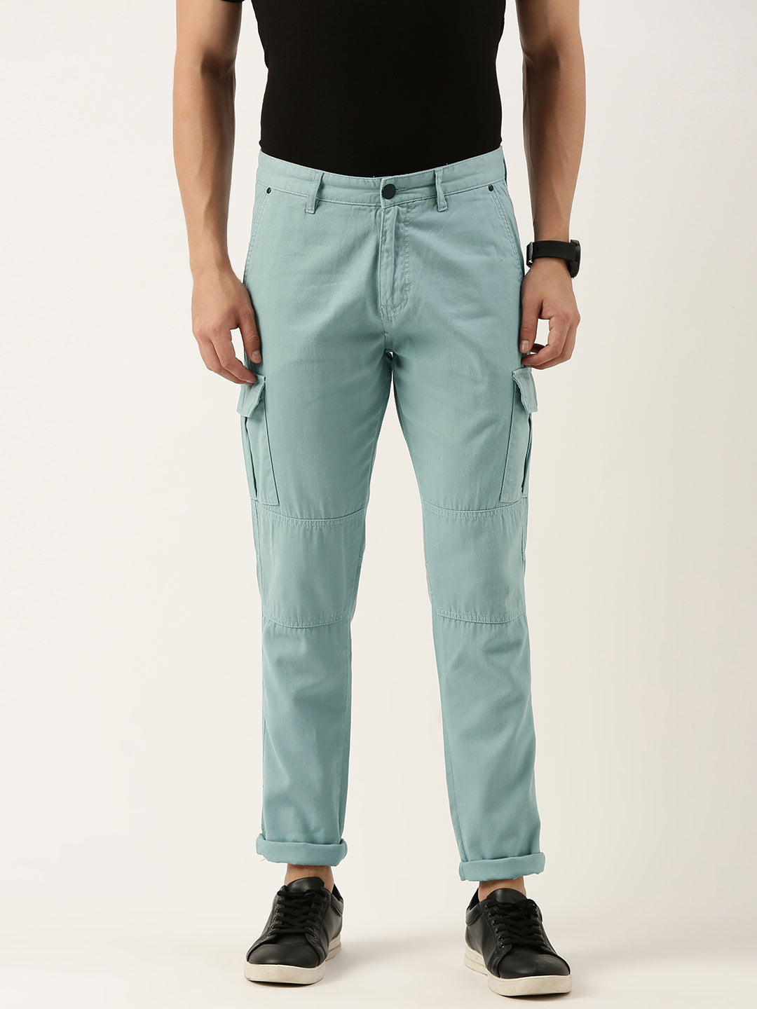 Men Arona Slim Fit Solid Cargo Trouser