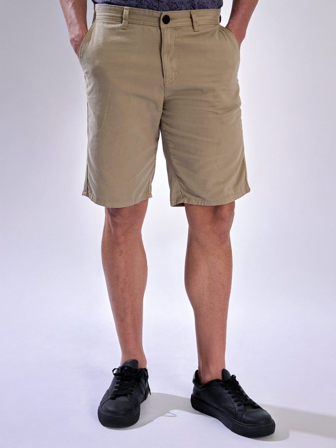 Men Green Slim Fit Chinos Shorts