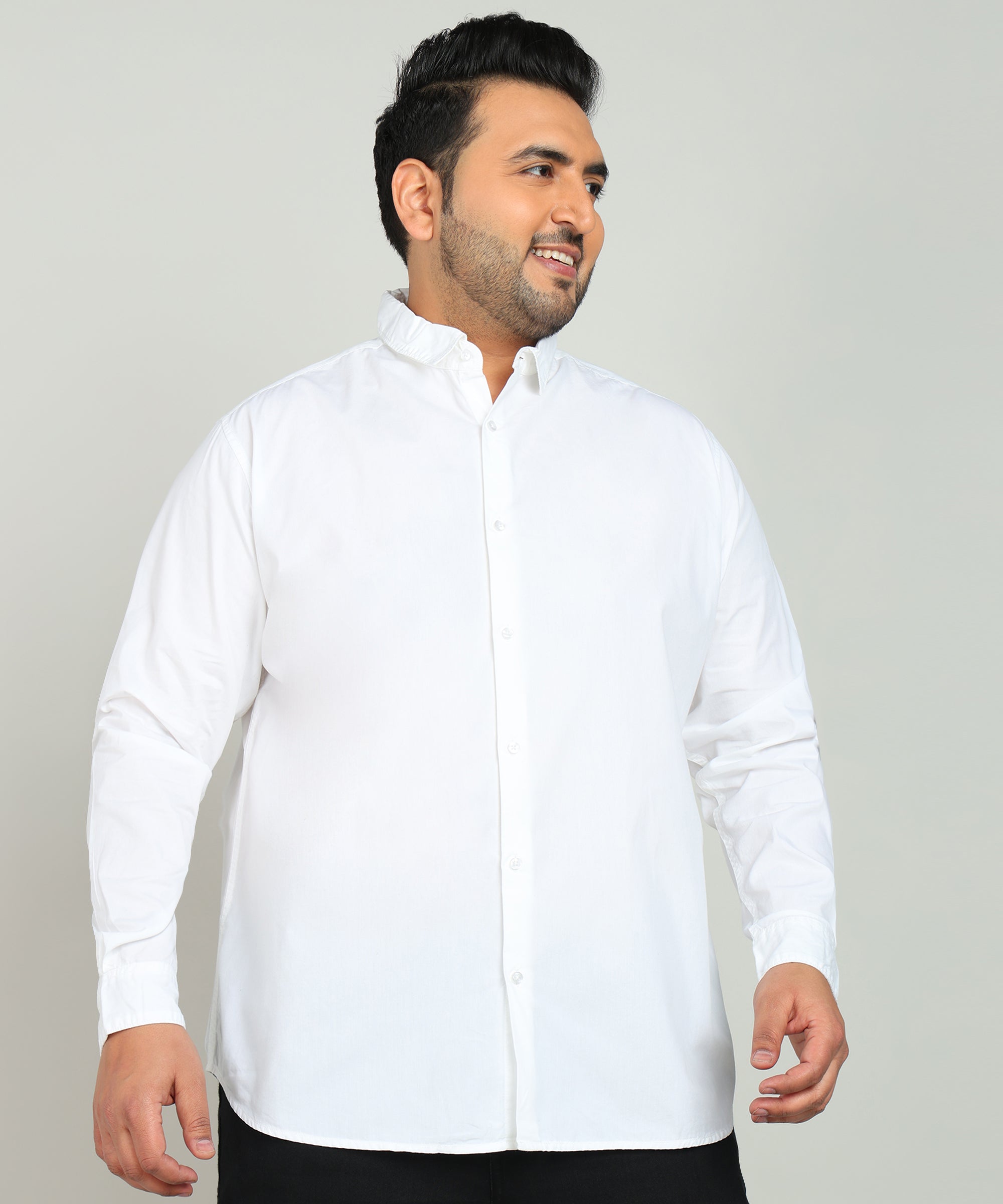 Men White Regular Fit Solid Pure Cotton Casual Shirt