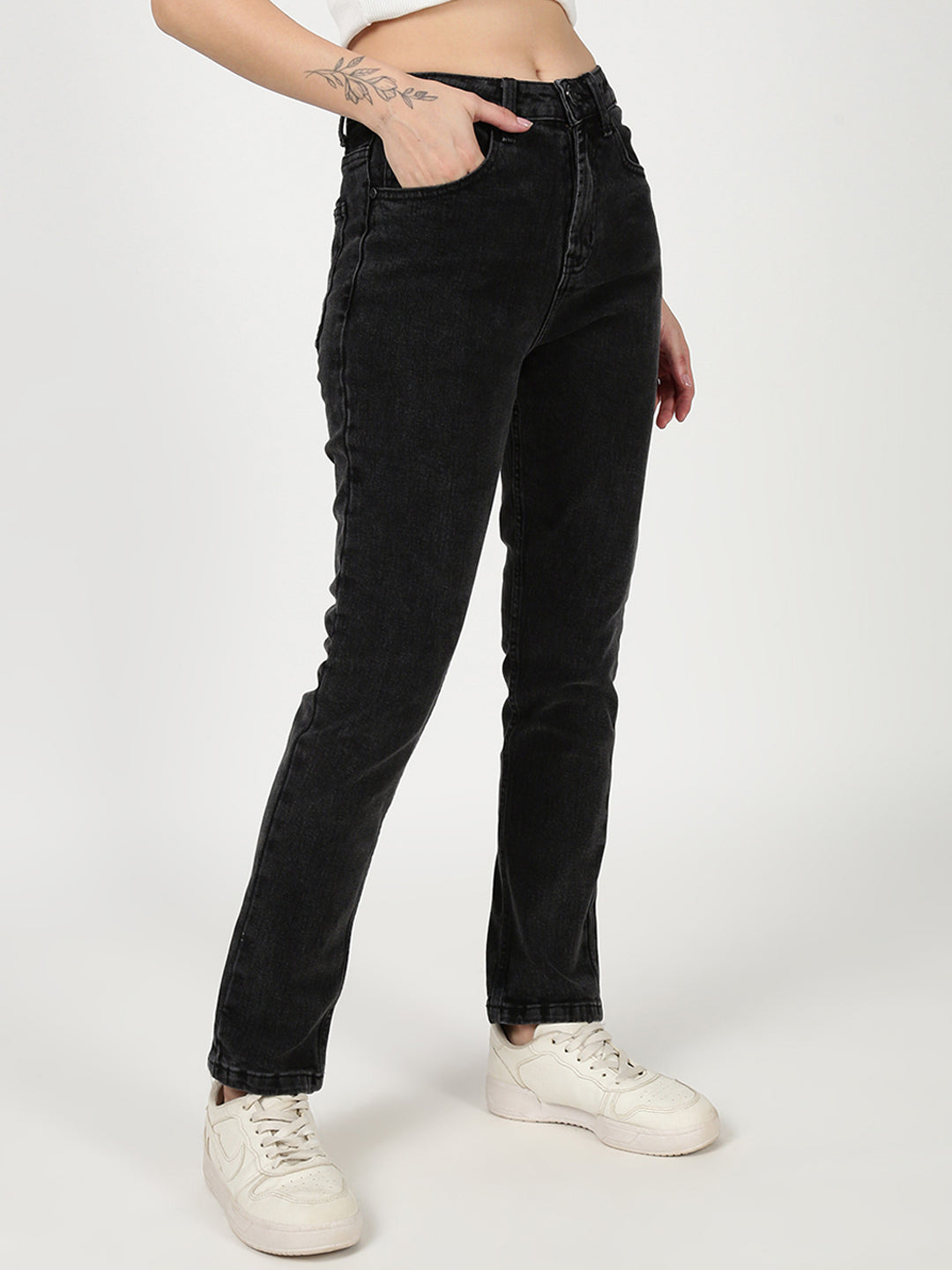 Women Charcoal Slim Fit stretchable Jeans