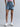 Women Mid Blue Regular Fit Denim Paneled Shorts with Big Cargo Pockets