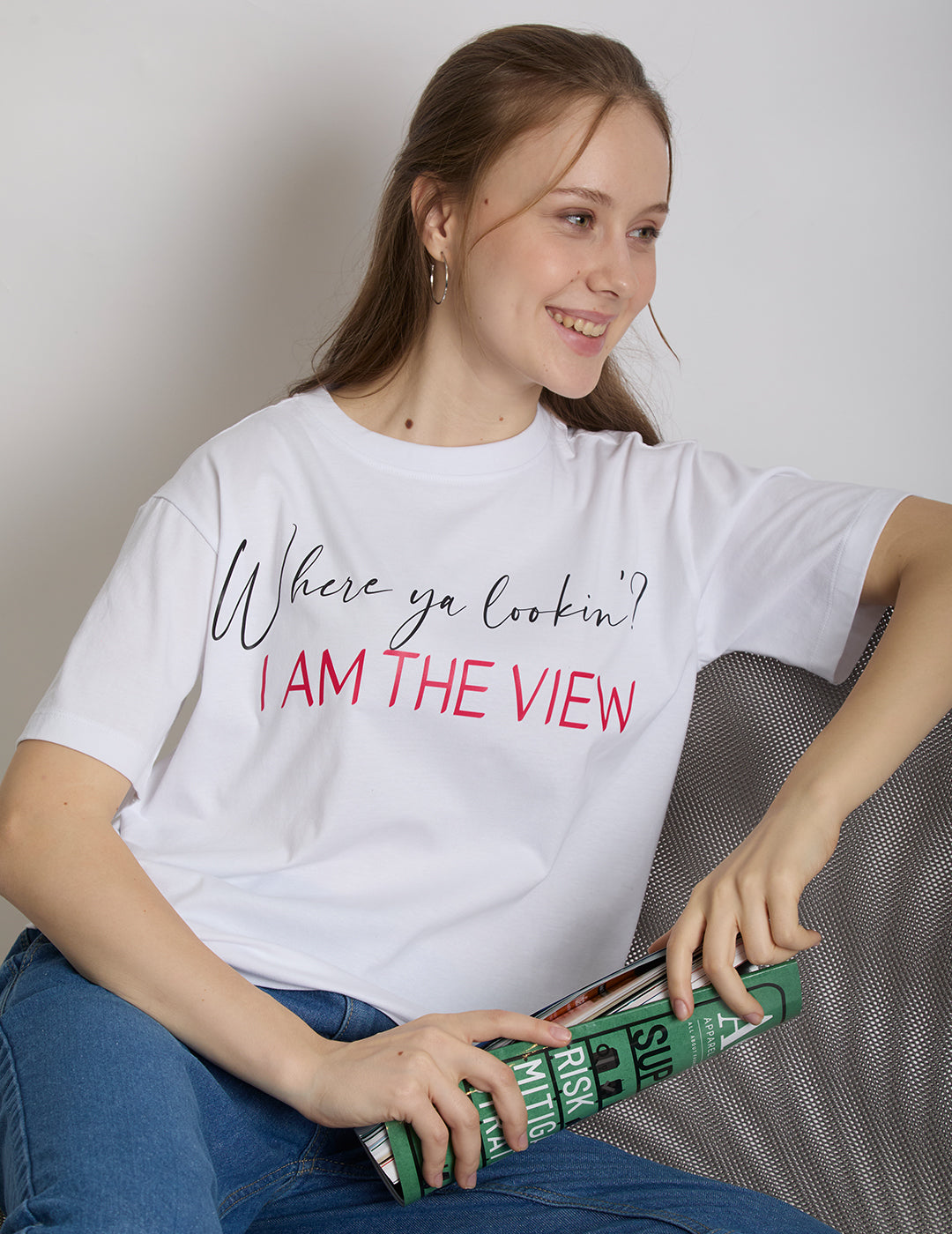 Women  Regular Fit Graphic Printed ( I am the View) T Shirt