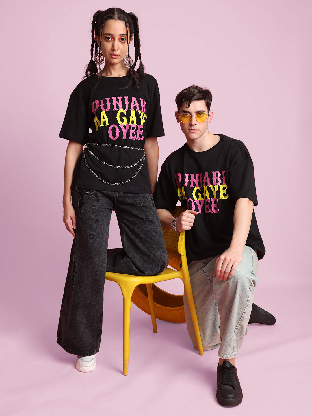 Gender Fluid Black Graphic Printe Tee