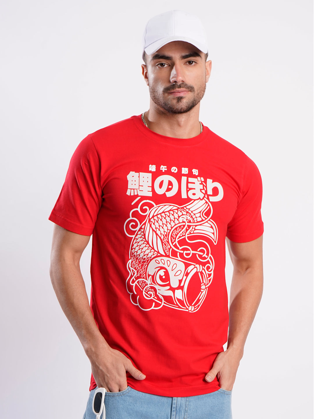 Men Red Graphic Print T Shirt